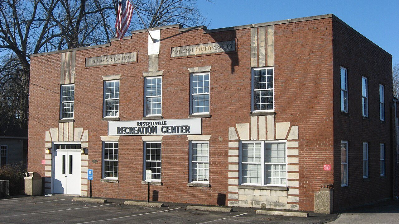 Russellville, KY street scene near Bowling Green, where we provide hail damage roof repair