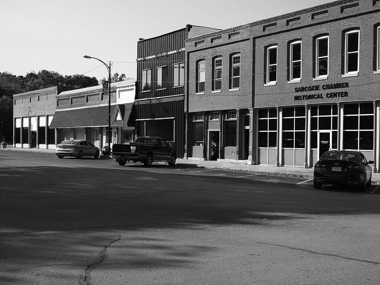 Sarcoxie, MO street scene near Joplin, where we provide hail damage roof repair