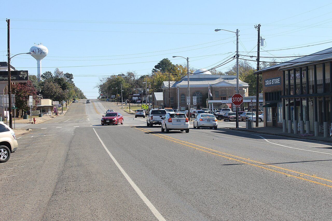 Troup, TX street scene near Tyler, where we provide hail damage roof repair
